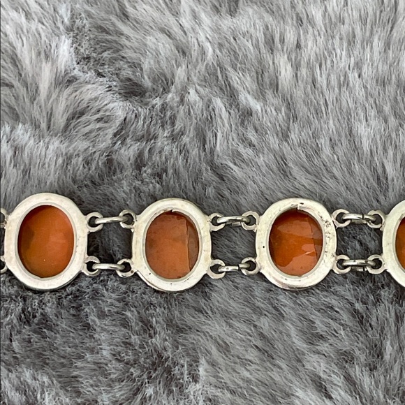 Vintage Elegant Cameo Bracelet in Silver 800 Links - Picture 9 of 14